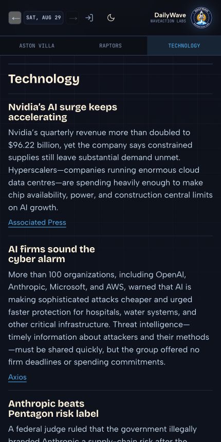 DailyWave technology briefing on mobile