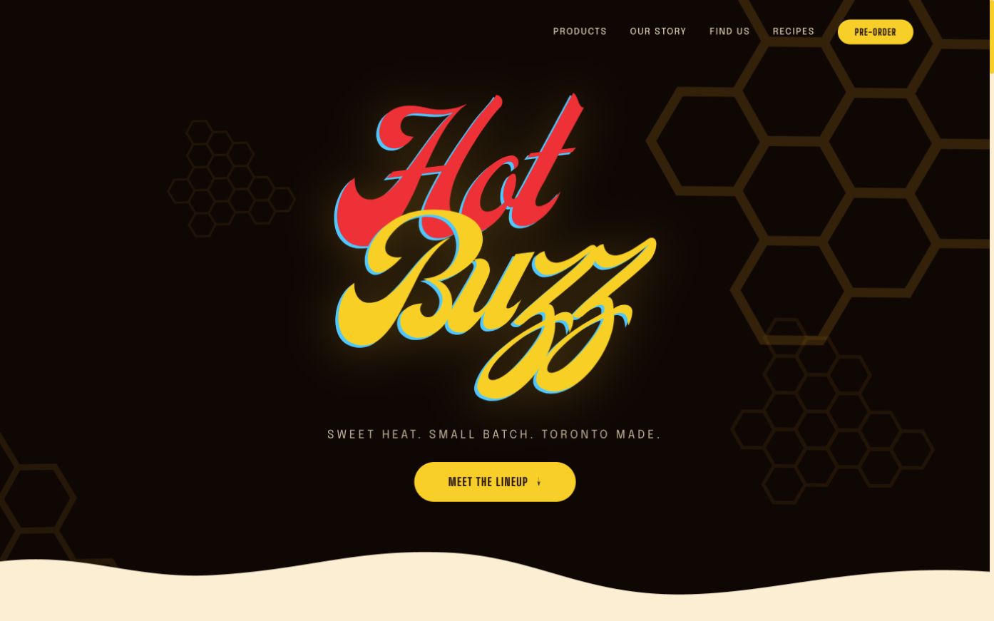 Hot Buzz desktop homepage