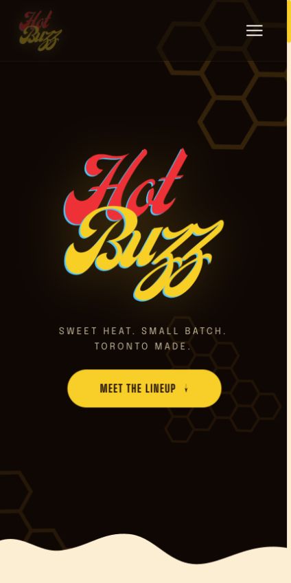 Hot Buzz mobile homepage